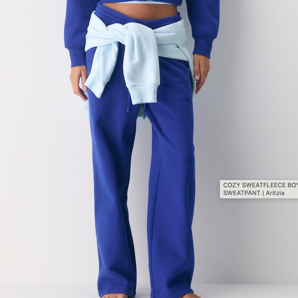 2 Pairs for $80:  Aritzia Cozy Sweatfleece Boyfriend Wide Sweatpant